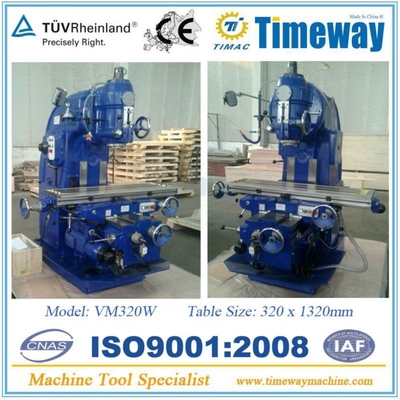 Verticale kniefreesmachine voor tafelreizen van 320 mm met spindelkop van ±30°