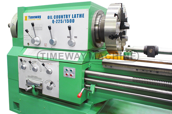 220 mm Bed Breedte Olie Land Big Bore draaibank voor metaal Q-225 Pipe Thread Horizontale draaibank