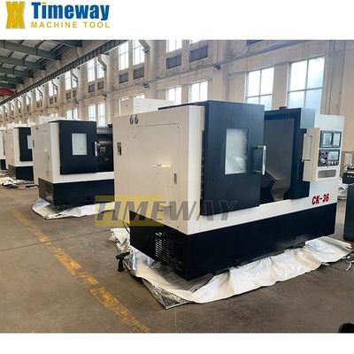 Eenvoudige spindel 12 werktuigpoststations Slat Bed CNC draaibank CK-36 voor de vervaardiging van eindonderdelen
