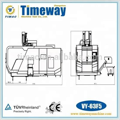 Precision VY-63F5 CNC Verticale Vijfassige Linkage Bewerkingscentrum Tafel Reis X 1000mm