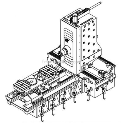 Uitwisselingstafel CNC horizontale boormachine Centrum met 500 6000 r.p.m. Spindel snelheid