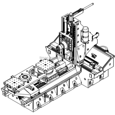 Uitwisselingstafel CNC horizontale boormachine Centrum met 500 6000 r.p.m. Spindel snelheid