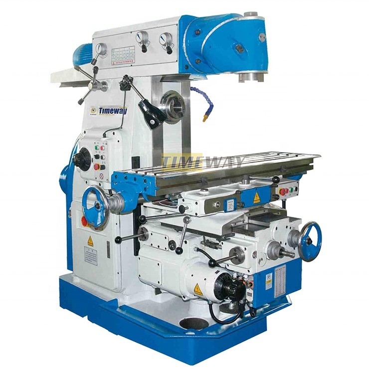 Versnellingshoofd-knie-type universele freesmachine voor metaalbewerking ±360° werktafelhoek